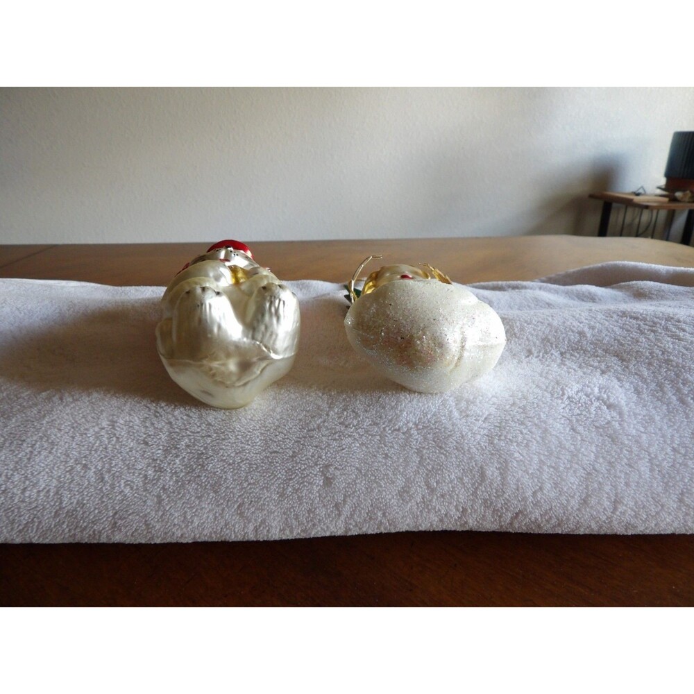 Whitehurst Blown Glass Angel Christmas Ornament Germany Cloud White Gold Glitter - Picture 10 of 10